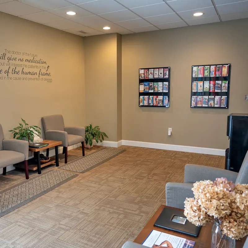 The reception area at Power of Life Health Center